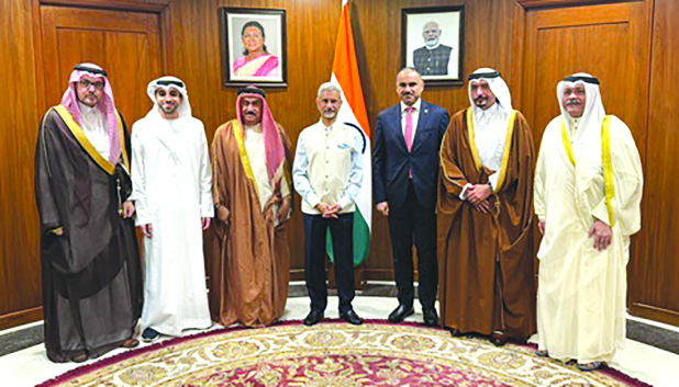<p>Bahrain&rsquo;s Ambassador to India Abdulrahman Al Qaoud, as part of Bahrain&rsquo;s chairmanship of the 46th session of the GCC, chaired a meeting of GCC ambassadors in New Delhi with India&rsquo;s Minister of External Affairs Dr Subrahmanyam Jaishankar.</p>
<p>Ambassador Al Qaoud highlighted the strong ties between the GCC and India. He also expressed appreciation for India&rsquo;s backing of United Nations Security Council Resolution 2817 and its efforts to promote regional and global security and stability.</p>